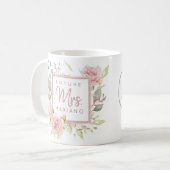 Mug Futures Mrs. Blush Roses Aquarelle Rose | Cœur (Devant gauche)