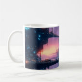 Mug Futuristic Cityscape at Dusk (Gauche)