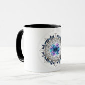 Mug Futuristic Crystal Mandala – Geometric Tech Art (Devant gauche)