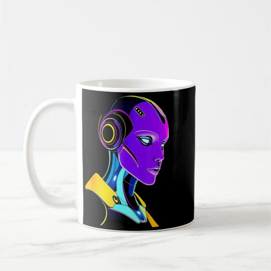 Mug Futuristic Graphic Design Robot 1 (Gauche)