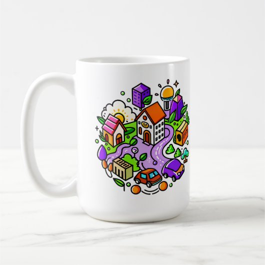 Mug Futuristic Ride: Psychedelic Car Journey (Gauche)