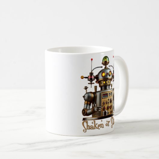 Mug Futuristic Robot Bartender "Shaken or Stirred" (Devant droit)