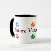 Mug Futurs empreintes de pattes Vétérinaire-Colorés (Devant gauche)
