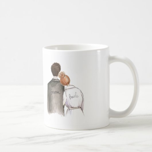 Mug Futurs M. et Mme jeune mariée rouge de petit pain (Droite)