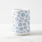 Mug Fuzzy Flower Pattern Blue on White (Centre)