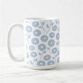 Mug Fuzzy Flower Pattern Blue on White (Gauche)