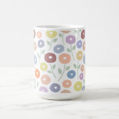Mug Fuzzy Flower Pattern Pastels on White (Centre)