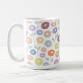Mug Fuzzy Flower Pattern Pastels on White (Gauche)