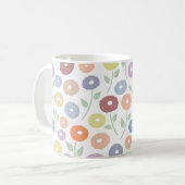 Mug Fuzzy Flower Pattern Pastels on White (Devant gauche)