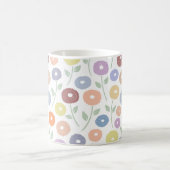 Mug Fuzzy Flower Pattern Pastels on White (Centre)