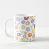 Mug Fuzzy Flower Pattern Pastels on White (Gauche)