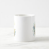 Mug G initial doré avec feuillage floral bleu (Centre)