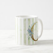 Mug G initial doré sur bandes bleu et blanc (Devant droit)
