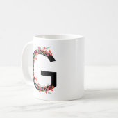 Mug G LETTRE BOtanique INITIALE Florale G MONogramme G (Devant gauche)