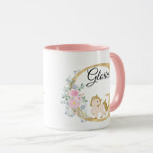 Mug G lettre nom personnalisé monogramme avec poney (Devant droit)