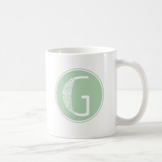Mug G Monogramme floral initial (Droite)