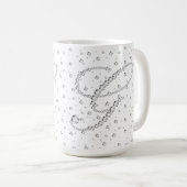 Mug G Monogramme initial Diamants blancs Imprimer (Devant droit)