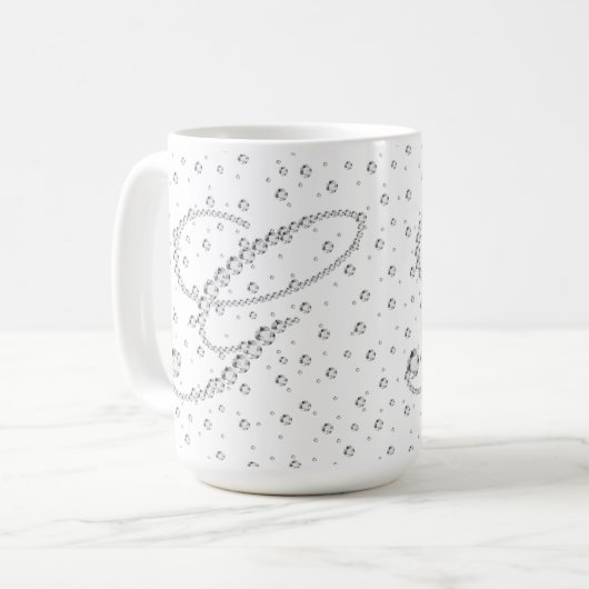 Mug G Monogramme initial Diamants blancs Imprimer (Devant gauche)