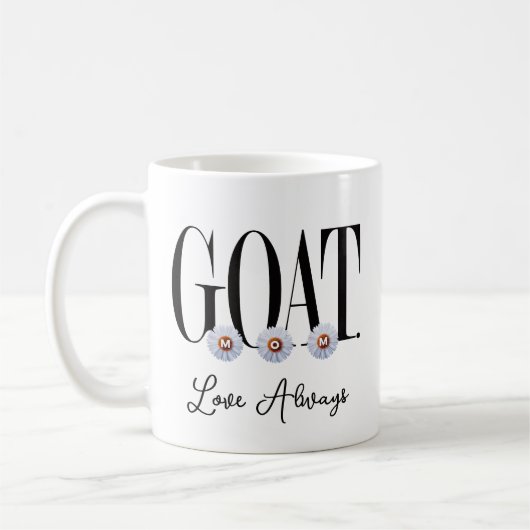 Mug "G.O.A.T. MOM" Avec Daisy Art (Gauche)
