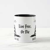 Mug Gadsden - ne marchez pas sur moi, libre vivant ou (Centre)