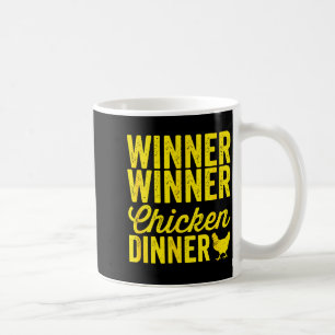Mug Gagnant Gagnant Dîner de Poulet Silhouette (foncé)