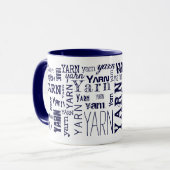 Mug GAGNEZ ! Typographie Tricot bleu Crochet  (Devant gauche)