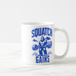 Mug Gains de squatch Poids Lifting Humour Monochrome G