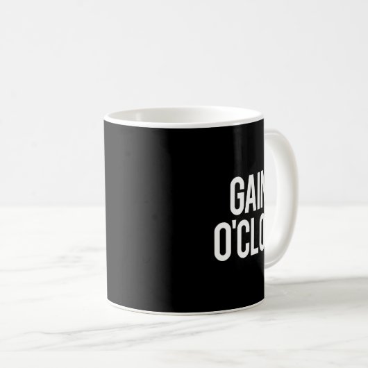 Mug Gains O'clock Funny Gym Poids Bodybuilding (Devant droit)