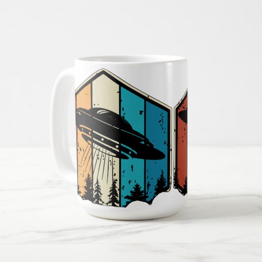 Mug Galactic Reverie : OVNI S'Éclate Sur La Forêt Rétr (Devant gauche)