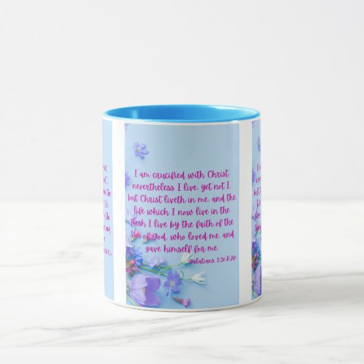 Mug Galates 2:20 KJV Bible Écriture Pic Deux Tons (Centre)