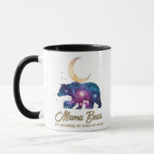 Mug Galaxie Ourse Mère et Oursons Silhouette de Lune (Gauche)
