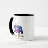 Mug Galaxie Ourse Mère et Oursons Silhouette de Lune (Devant gauche)