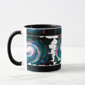 Mug Galaxie peinte à la main avec votre texte (Gauche)