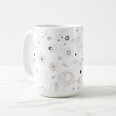 Mug Galaxies de lune de soleil rétro orbites cercles d (Devant gauche)