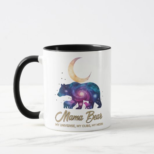 Mug Galaxy Mama Bear & Cubs Moon Silhouette (Gauche)