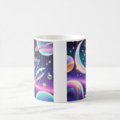 Mug Galaxy thème heureux croissant d'anniversaire lune (Centre)
