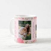 Mug Galentine's Day floral pink 2 photo collage xoxo (Devant gauche)