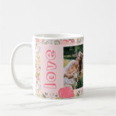Mug Galentine's Day floral pink 2 photo collage xoxo (Gauche)