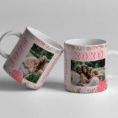 Mug Galentine's Day floral pink 2 photo collage xoxo