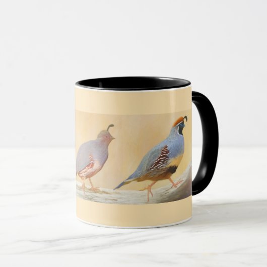 Mug Gambrel's Quail Painting Original Bird Art (Devant droit)