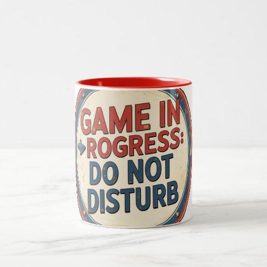 MUG "GAME IN ROGRESS – DO NOT DISTURB". (Centre)