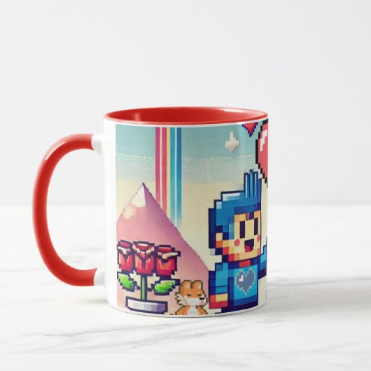 Mug Gamer 8 bit Saint-Valentin  (Gauche)
