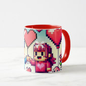 Mug Gamer 8 bit Saint-Valentin (Devant droit)
