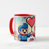 Mug Gamer 8 bit Saint-Valentin (Devant gauche)