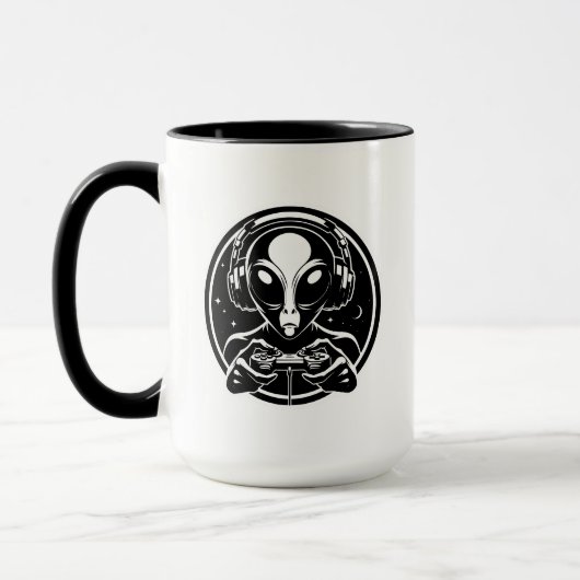 Mug Gamer Alien extraterrestrial avec casque (Gauche)