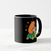 Mug Gamer Capybara Riding a Turtle Kawaii Animal  (Devant droit)