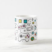 Mug Gamer Doodle Art Cool Tech  Gaming Pattern  (Centre)
