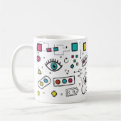 Mug Gamer Doodle Art Cool Tech  Gaming Pattern  (Gauche)