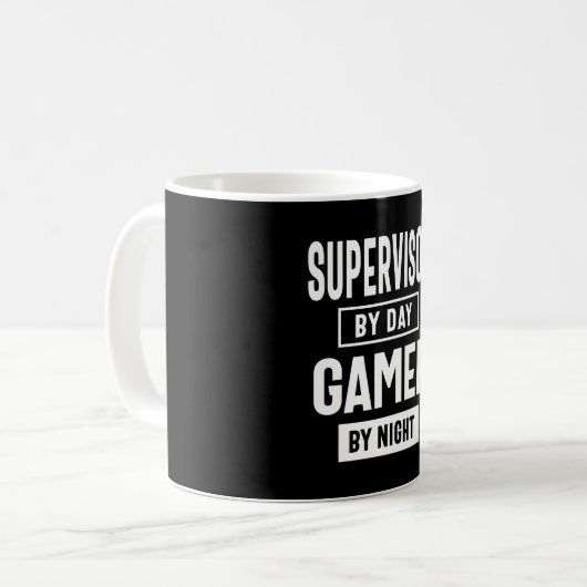 Mug Gamer et Superviseur Titre du travail Cadeau (Devant gauche)