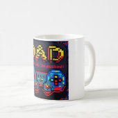 Mug Gamer Niveau Papa Déverrouillé Retro Pixel Art (Devant droit)